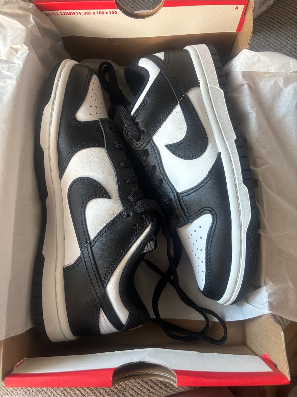 Nike Women’s/Men’s Low-Top Panda Sneakers - Black/White unisex sneakers